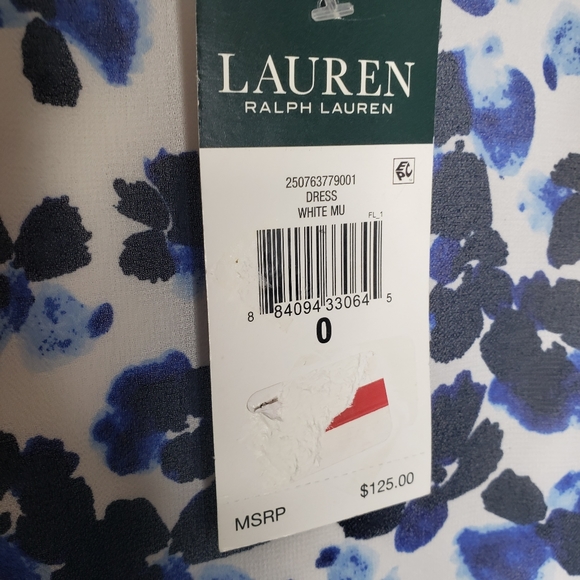 NWT Lauren Ralph Lauren floral print tiered ruffled midi sheath dress size 0 - Picture 7 of 11